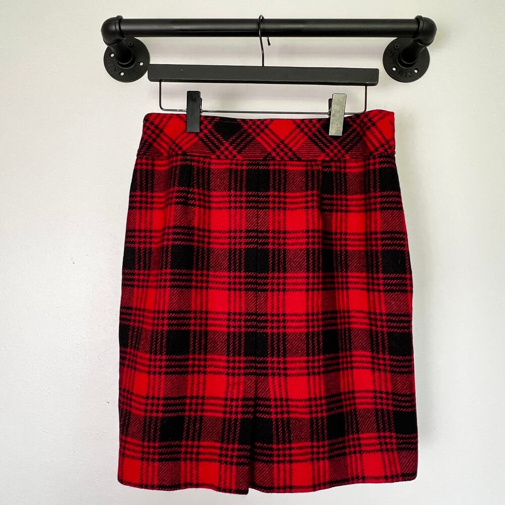 L.L. Bean Plaid Wool Mini Skirt Dark Academia Rory Gilmore 10P